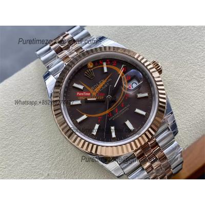 DateJust 41 126333 VS3235 Automatic Mens Watch 904L SS VSF Best Edition RG Brown Dial on Jubilee Bracelet CHS