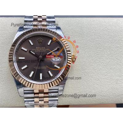 DateJust 41 126333 VS3235 Automatic Mens Watch 904L SS VSF Best Edition RG Brown Dial on Jubilee Bracelet CHS