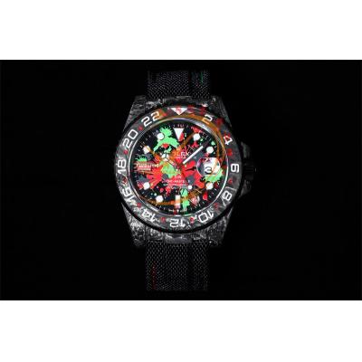 DIW Carbon 126710 VR3186 Automatic Mens Watch Best Edition VSF Forged Carbon Graffiti Dial Nylon Strap CHS