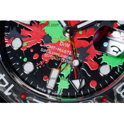 DIW Carbon 126710 VR3186 Automatic Mens Watch Best Edition VSF Forged Carbon Graffiti Dial Nylon Strap CHS