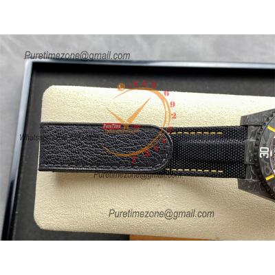 Submariner DIW Carbon VS3135 Automatic Mens Watch VSF 1:1 Best Edition Black Yellow Dial Nylon Strap CHS