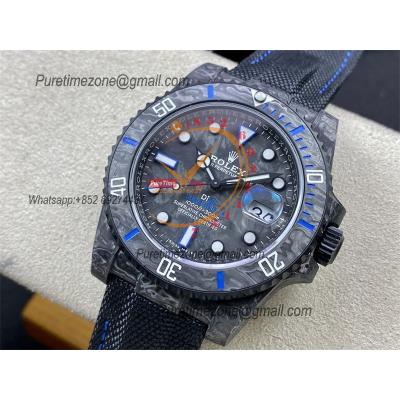 Submariner DIW Carbon VS3135 Automatic Mens Watch VSF 1:1 Best Edition Black Blue Dial Nylon Strap CHS