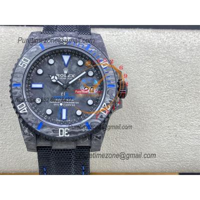 Submariner DIW Carbon VS3135 Automatic Mens Watch VSF 1:1 Best Edition Black Blue Dial Nylon Strap CHS