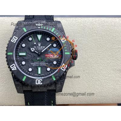 Submariner DIW Carbon VS3135 Automatic Mens Watch VSF 1:1 Best Edition Black Green Dial Nylon Strap CHS