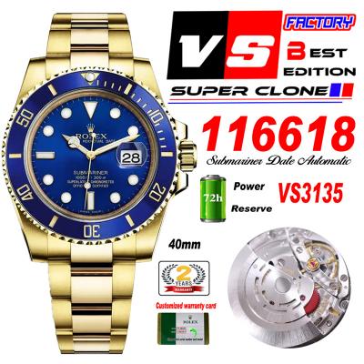 Submariner 40 116618LB  VS3135 Automatic Mens Watc...