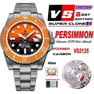 Submariner DIW VS3135 Automatic Mens Watch VSF 1:1 Best Edition Black Orange Dial 904L Steel Bracelet CHS