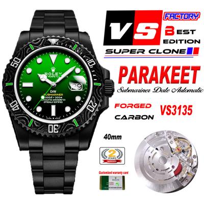 Submariner DIW VS3135 Automatic Mens Watch VSF 1:1 Best Edition DLC All D-Green Dial 904L Steel Bracelet CHS