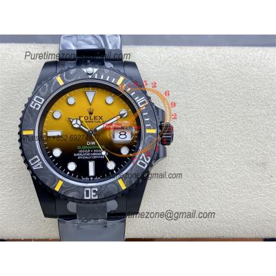 Submariner DIW VS3135 Automatic Mens Watch VSF 1:1 Best Edition DLC Black Yellow Dial 904L Steel Bracelet CHS