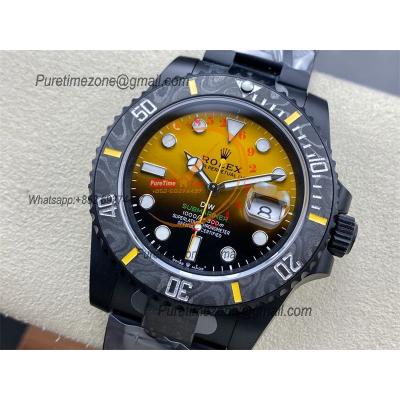 Submariner DIW VS3135 Automatic Mens Watch VSF 1:1 Best Edition DLC Black Yellow Dial 904L Steel Bracelet CHS