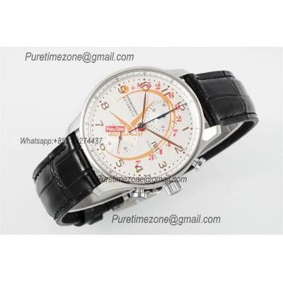 Portuguese IW371604 A69355 Automatic Chronograph Mens Watch AZF Best Edition 41 White Dial Black Leather CHS