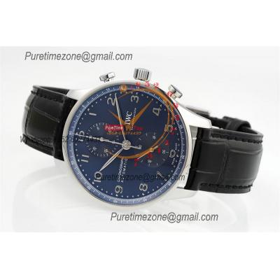 Portuguese IW371606 A69355 Automatic Chronograph Mens Watch AZF Best Edition 41 Blue Dial Blue Leather CHS