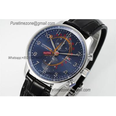 Portuguese IW371606 A69355 Automatic Chronograph Mens Watch AZF Best Edition 41 Blue Dial Blue Leather CHS