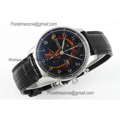 Portuguese IW371609 A69355 Automatic Chronograph Mens Watch AZF Best Edition 41 Black Dial Blue Leather CHS