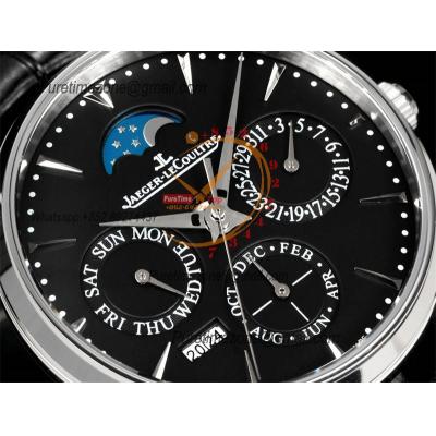 Master Ultra Thin Perpetual Calendar Q1308470 A868 Automatic Mens Watch Best Edition GRF 39 Black Dial Black Leather CHS