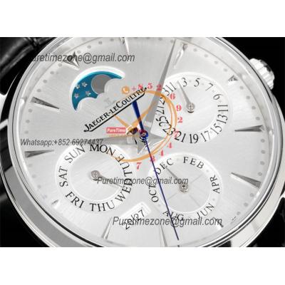 Master Ultra Thin Perpetual Calendar Q114842J A868 Automatic Mens Watch Best Edition GRF 39 Silver Dial Black Leather CH