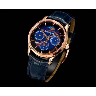 Master Ultra Thin Perpetual Calendar Q114258J A868 Automatic Mens Watch Best Edition GRF 39 RG Blue Dial  Leather CHS