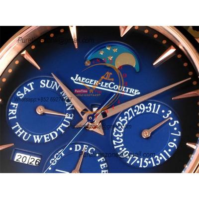 Master Ultra Thin Perpetual Calendar Q114258J A868 Automatic Mens Watch Best Edition GRF 39 RG Blue Dial  Leather CHS