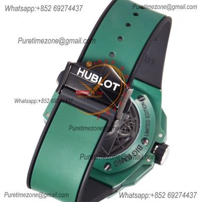 Big Bang Sang Bleu II Green Ceramic A1240 Automatic Chronograph Mens Watch Best Edition BBF 45 Rubber 418.GX.5207