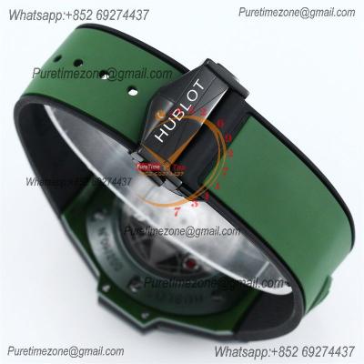 Big Bang Sang Bleu II Green Ceramic A1240 Automatic Chronograph Mens Watch Best Edition BBF 45 Rubber 418.GX.5207