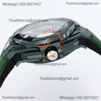 Big Bang Sang Bleu II Green Ceramic A1240 Automatic Chronograph Mens Watch Best Edition BBF 45 Rubber 418.GX.5207