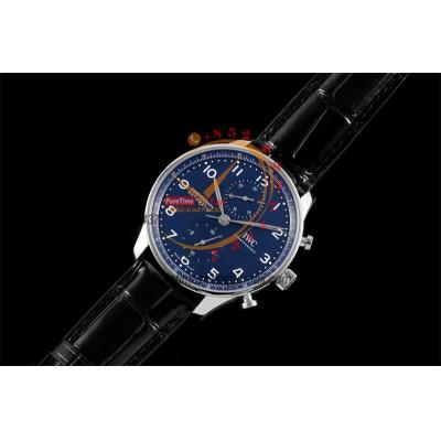 Portugieser 150 Years IW371601 A7750 Automatic Chronograph Mens Watch Best Edition AZF 41 Blue Dial Black Leather CHS