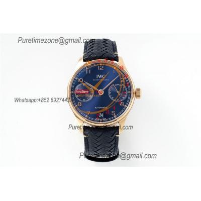 Portuguese Real Power Reserve IW371614 A52010 Automatic Mens Watch  Best Edition AZF 42 RG Blue Dial Leather CHS