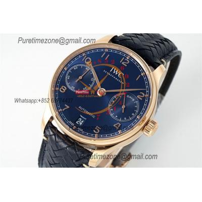 Portuguese Real Power Reserve IW371614 A52010 Automatic Mens Watch  Best Edition AZF 42 RG Blue Dial Leather CHS