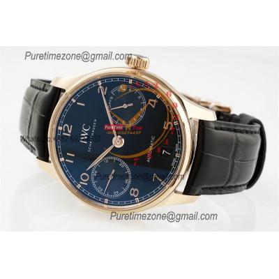 Portuguese Real Power Reserve IW501707 A52010 Automatic Mens Watch  Best Edition AZF 42 RG Black Dial Leather CHS