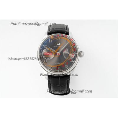 Portuguese Real Power Reserve IW500704 A52010 Automatic Mens Watch  Best Edition AZF 42 SS Gray Dial Leather CHS