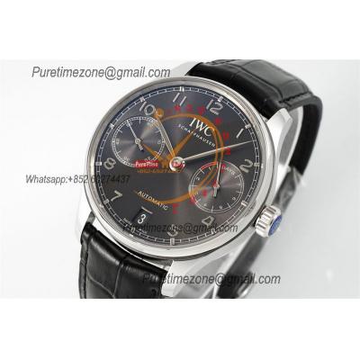 Portuguese Real Power Reserve IW500704 A52010 Automatic Mens Watch  Best Edition AZF 42 SS Gray Dial Leather CHS