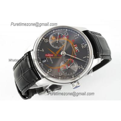 Portuguese Real Power Reserve IW500704 A52010 Automatic Mens Watch  Best Edition AZF 42 SS Gray Dial Leather CHS