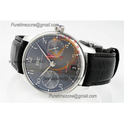 Portuguese Real Power Reserve IW500704 A52010 Automatic Mens Watch  Best Edition AZF 42 SS Gray Dial Leather CHS