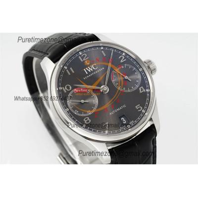 Portuguese Real Power Reserve IW500704 A52010 Automatic Mens Watch  Best Edition AZF 42 SS Gray Dial Leather CHS