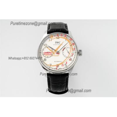 Portuguese Real Power Reserve IW500704 A52010 Automatic Mens Watch  Best Edition AZF 42 SS White Dial Leather CHS