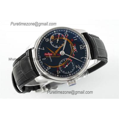 Portuguese Real Power Reserve IW500704 A52010 Automatic Mens Watch  Best Edition AZF 42 SS Black Dial Leather CHS