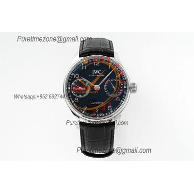 Portuguese Real Power Reserve IW500704 A52010 Automatic Mens Watch  Best Edition AZF 42 SS Black Dial Leather CHS