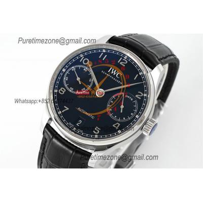 Portuguese Real Power Reserve IW500704 A52010 Automatic Mens Watch  Best Edition AZF 42 SS Black Dial Leather CHS