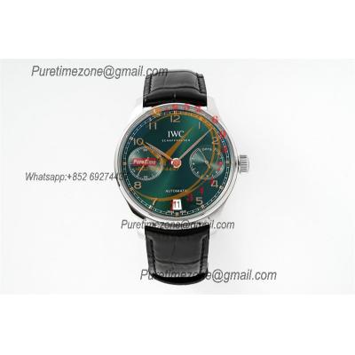 Portuguese Real Power Reserve IW00712 A52010 Automatic Mens Watch  Best Edition AZF 42 SS Green Dial Leather CHS