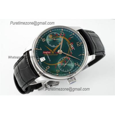 Portuguese Real Power Reserve IW00712 A52010 Automatic Mens Watch  Best Edition AZF 42 SS Green Dial Leather CHS