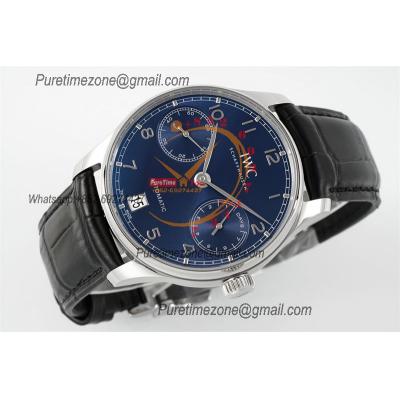 Portuguese Real Power Reserve IW500710 A52010 Automatic Mens Watch  Best Edition AZF 42 SS Blue Dial Leather CHS