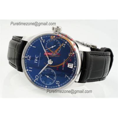 Portuguese Real Power Reserve IW500710 A52010 Automatic Mens Watch  Best Edition AZF 42 SS Blue Dial Leather CHS