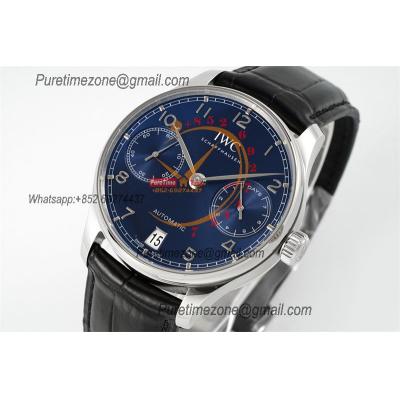 Portuguese Real Power Reserve IW500710 A52010 Automatic Mens Watch  Best Edition AZF 42 SS Blue Dial Leather CHS