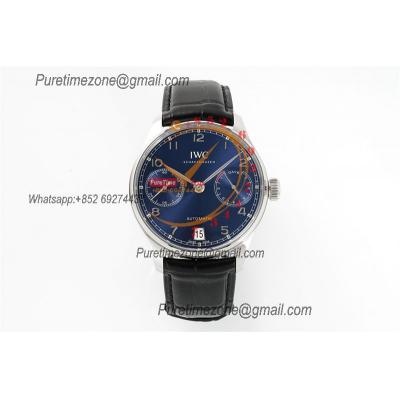 Portuguese Real Power Reserve IW500710 A52010 Automatic Mens Watch  Best Edition AZF 42 SS Blue Dial Leather CHS