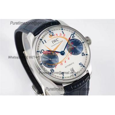 Portuguese Real Power Reserve IW500715 A52010 Automatic Mens Watch  Best Edition AZF 42 SS White Dial Leather CHS