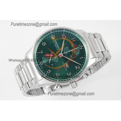 Portuguese IW371615 A69355 Automatic Chronograph Mens Watch AZF Best Edition 41 Green Dial SS Bracelet  CHS