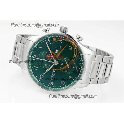 Portuguese IW371615 A69355 Automatic Chronograph Mens Watch AZF Best Edition 41 Green Dial SS Bracelet  CHS