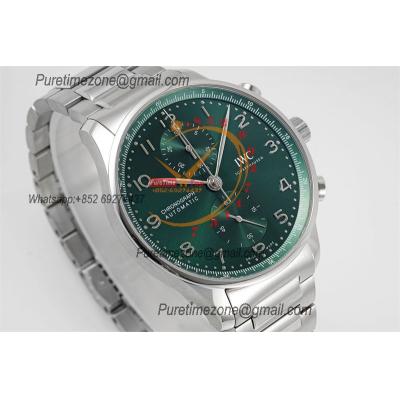 Portuguese IW371615 A69355 Automatic Chronograph Mens Watch AZF Best Edition 41 Green Dial SS Bracelet  CHS