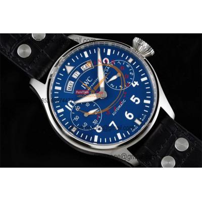 Big Pilot Annual Calendar IW503502 A52850 Automatic Mens Watch Best Edition AZF SS Blue Dial Leather Strap CHS