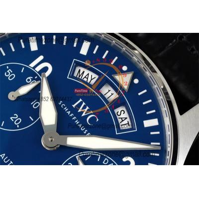 Big Pilot Annual Calendar IW503502 A52850 Automatic Mens Watch Best Edition AZF SS Blue Dial Leather Strap CHS