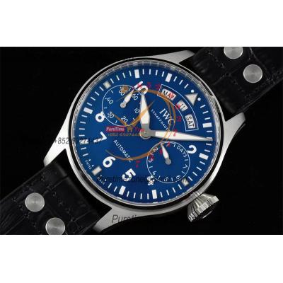 Big Pilot Annual Calendar IW503502 A52850 Automatic Mens Watch Best Edition AZF SS Blue Dial Leather Strap CHS